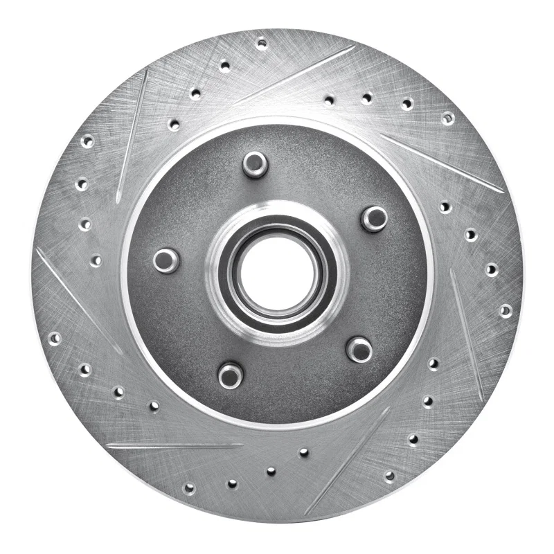 R1 Concepts 631-48015L, R1 90-02 Chevrolet ASTRO Front Left Drilled & Slotted Silver Brake Rotor