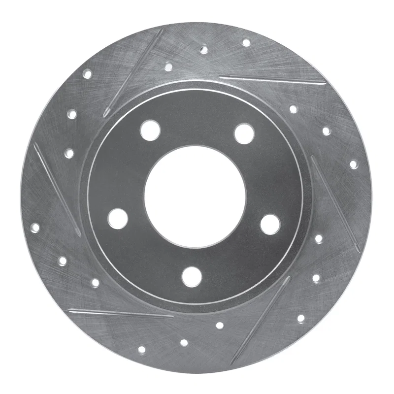 R1 Concepts 631-80029L, R1 93-03 Ford Probe Rear Left Drilled & Slotted Silver Brake Rotor