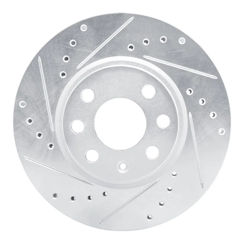 R1 Concepts 631-92031L, R1 02-17 Chevrolet Tornado (Mexico) Front Left Drilled & Slotted Silver Brake Rotor