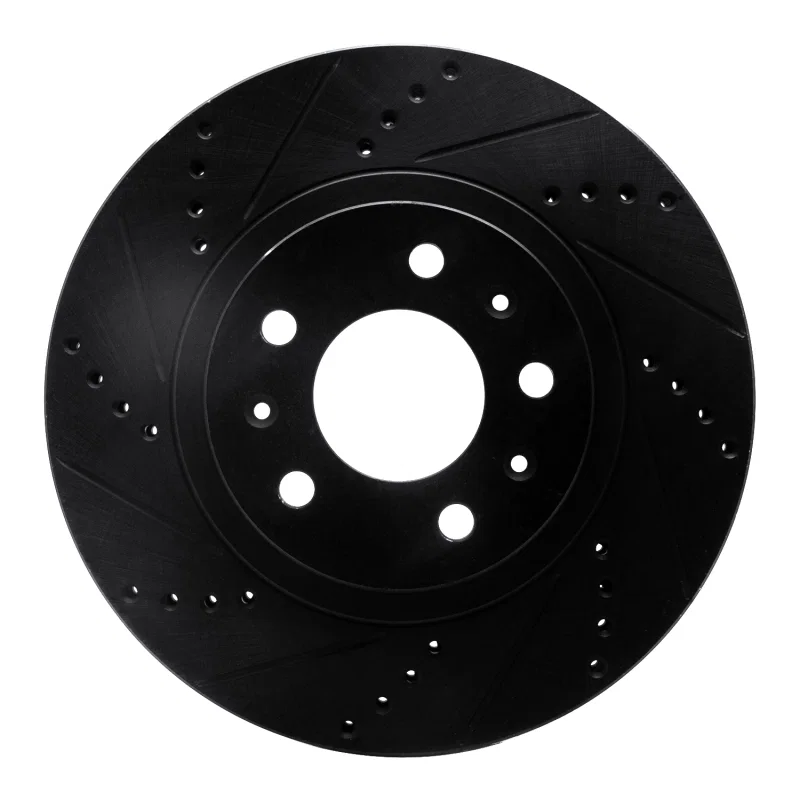 R1 Concepts 633-46012L, R1 03-07 Cadillac CTS Front Left Drilled & Slotted Black Brake Rotor