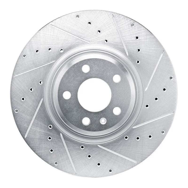 R1 Concepts 631-73083R, R1 18-25 Audi SQ5 Sportback Front Right Drilled & Slotted Silver Brake Rotor
