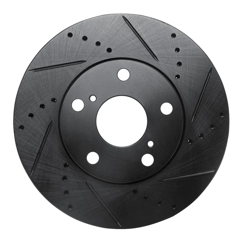 R1 Concepts 633-76052R, R1 92-06 Lexus ES300 Front Right Drilled & Slotted Black Brake Rotor
