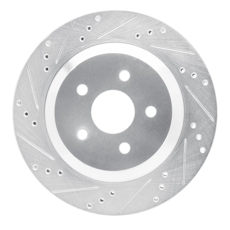 R1 Concepts 631-54087L, R1 04-07 Ford Freestar Rear Left Drilled & Slotted Silver Brake Rotor