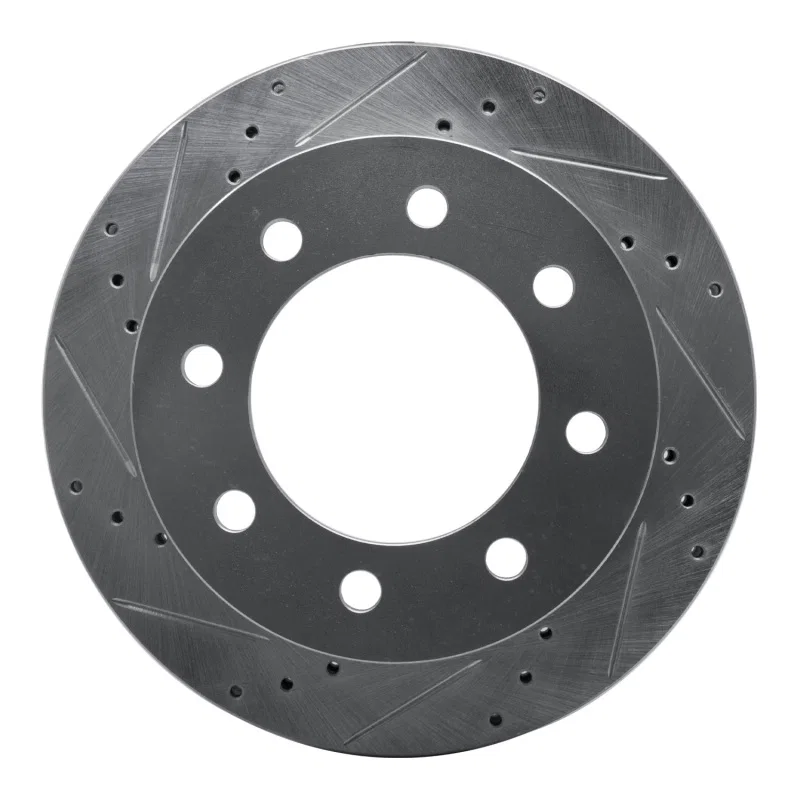 R1 Concepts 631-40088L, R1 00-02 Dodge Ram 3500 Front Left Drilled & Slotted Silver Brake Rotor