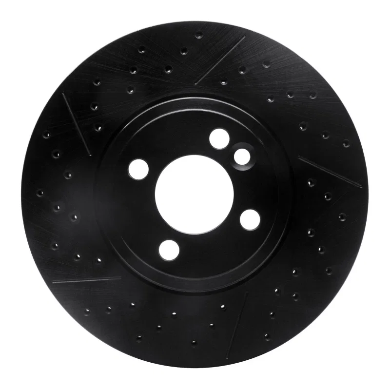 R1 Concepts 633-32006, R1 07-15 Mini Cooper Clubman Front Drilled & Slotted Black Brake Rotor