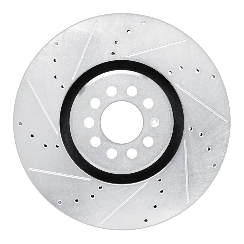 R1 Concepts 631-74026D, R1 04-06 Audi TT Quattro Left Front Drilled & Slotted Silver Brake Rotor