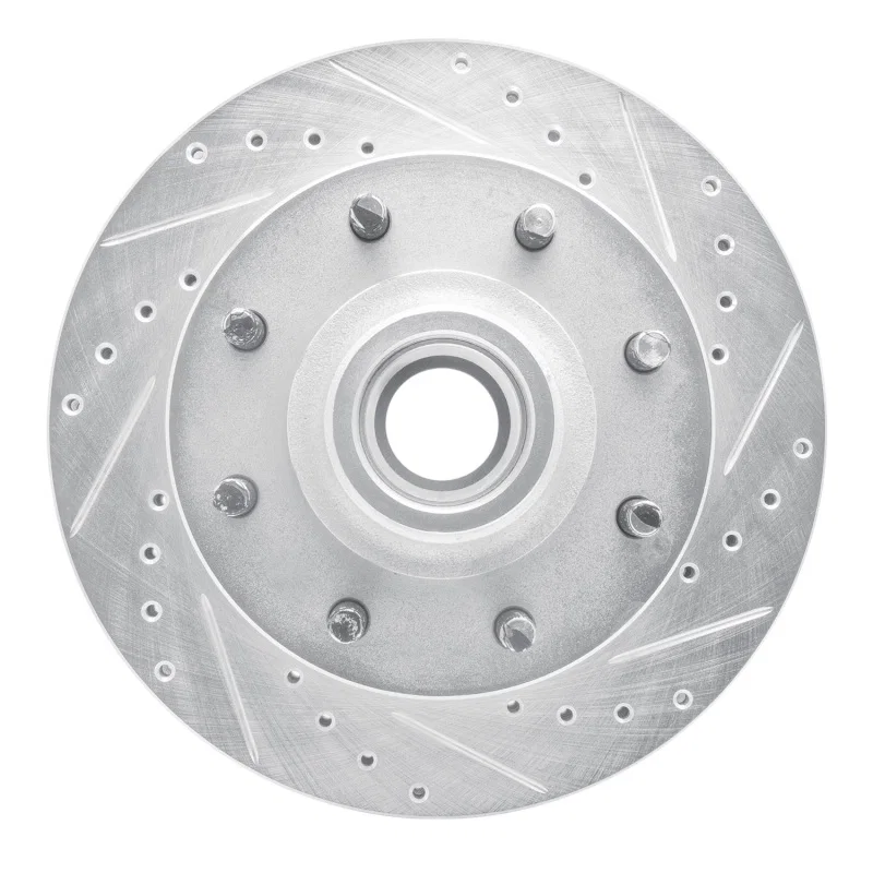 R1 Concepts 631-48042R, R1 01-02 Chevrolet Express 3500 Front Right Drilled & Slotted Silver Brake Rotor