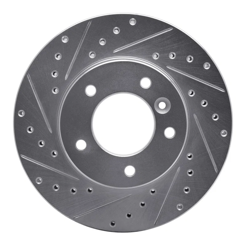 R1 Concepts 631-20006L, R1 90-97 Jaguar XJ6 Front Left Drilled & Slotted Silver Brake Rotor