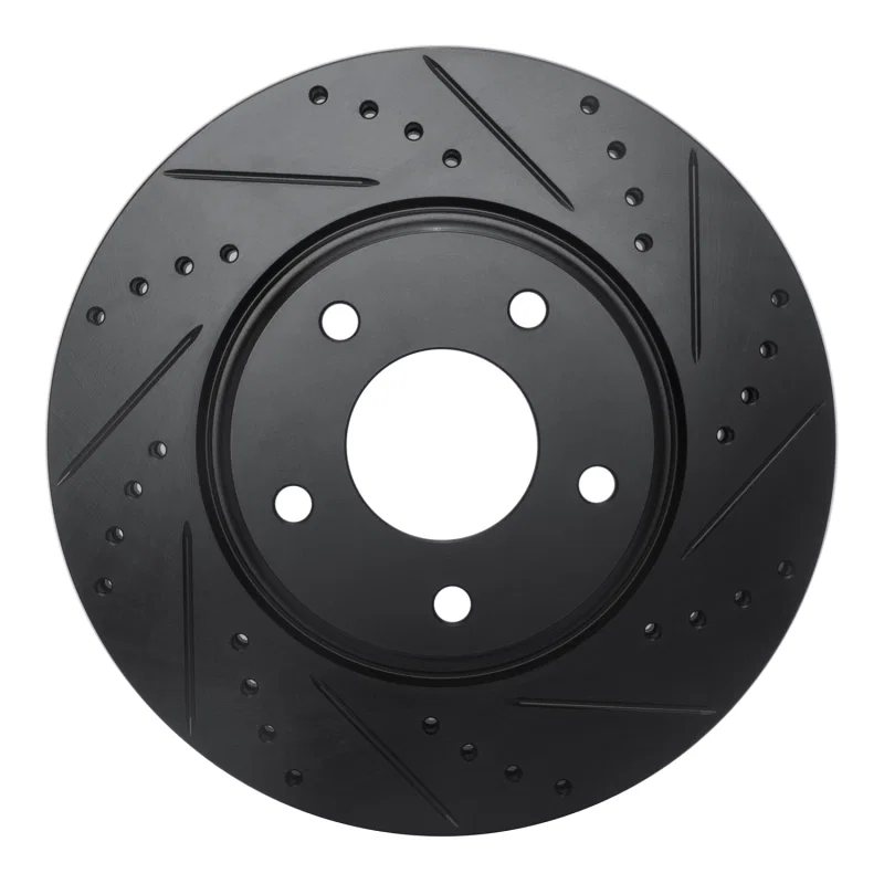 R1 Concepts 633-67049R, R1 02-06 Infiniti I35 Front Right Drilled & Slotted Black Brake Rotor