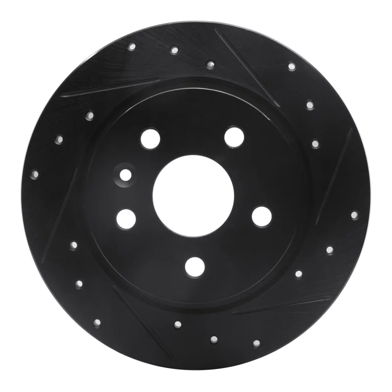 R1 Concepts 633-45018R, R1 11-22 Buick Encore Rear Right Drilled & Slotted Black Brake Rotor