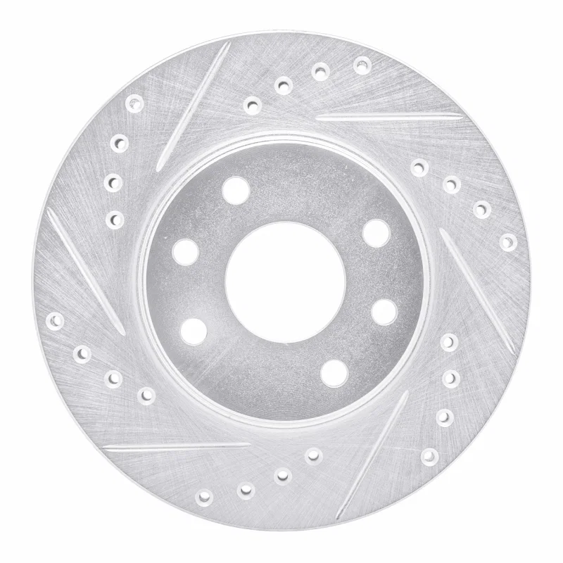 R1 Concepts 631-50000L, R1 90-93 Asuna SUNFIRE Front Left Drilled & Slotted Silver Brake Rotor