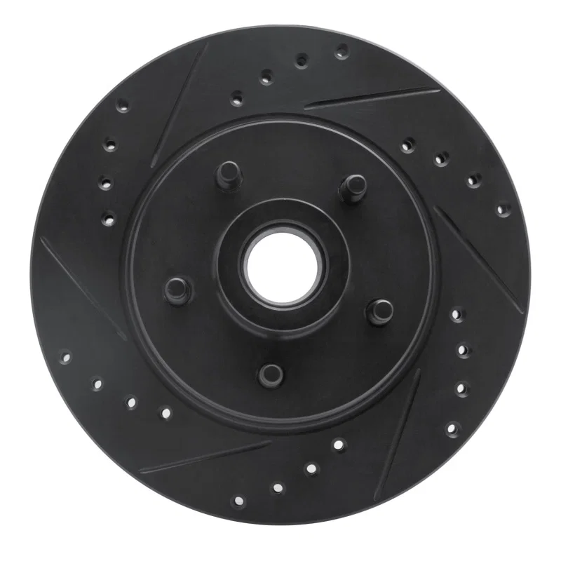 R1 Concepts 633-55001L, R1 84-87 Lincoln CONTINENTAL Front Left Drilled & Slotted Black Brake Rotor