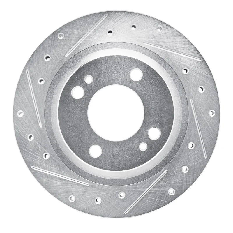 R1 Concepts 631-72069L, R1 16-25 Dodge Attitude (Mexico) Front Left Drilled & Slotted Silver Brake Rotor
