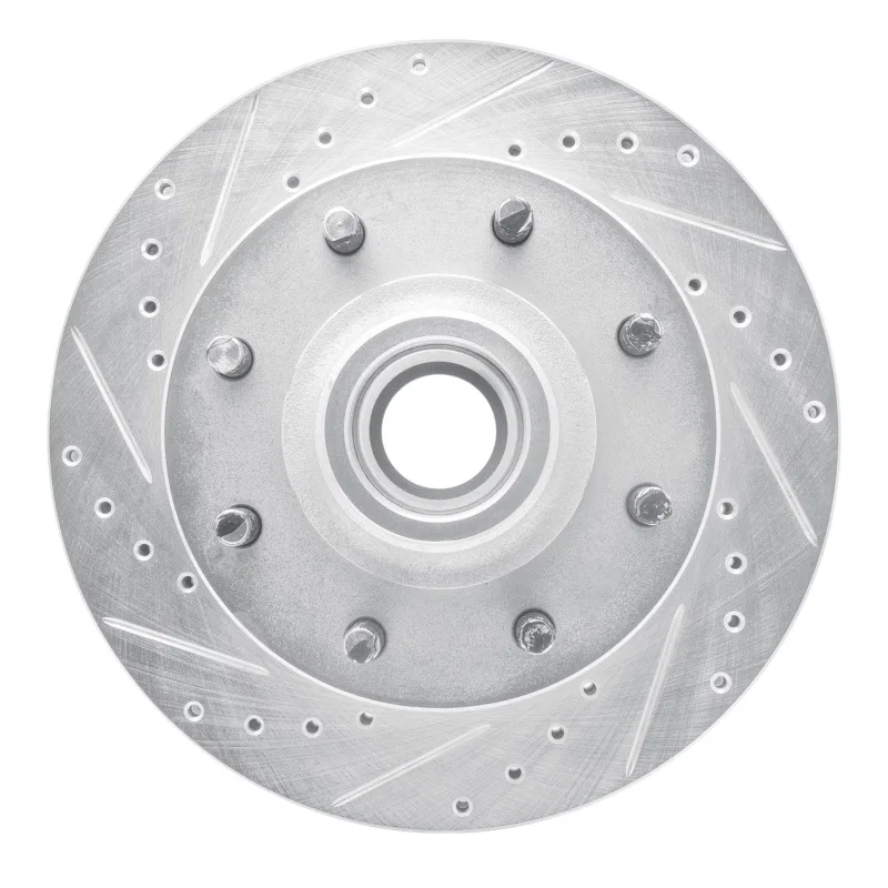 R1 Concepts 631-48042L, R1 01-02 Chevrolet Express 3500 Front Left Drilled & Slotted Silver Brake Rotor
