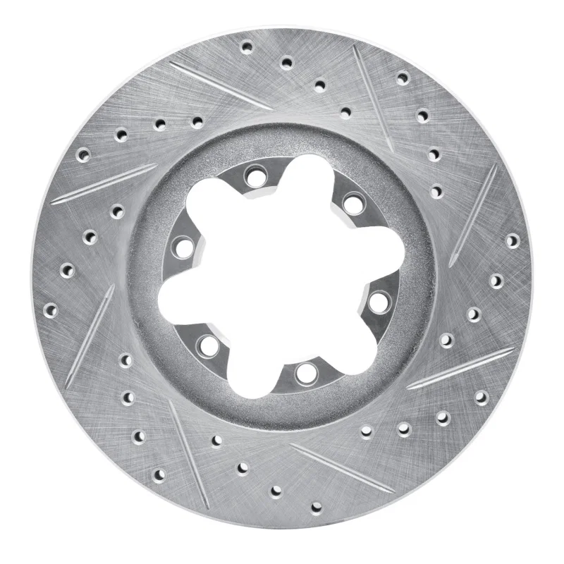 R1 Concepts 631-48049R, R1 04-08 Chevrolet Colorado Front Right Drilled & Slotted Silver Brake Rotor