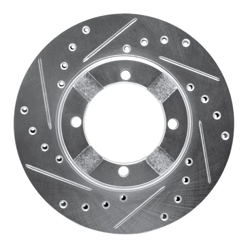 R1 Concepts 631-72003L, R1 83-91 Dodge COLT Front Left Drilled & Slotted Silver Brake Rotor
