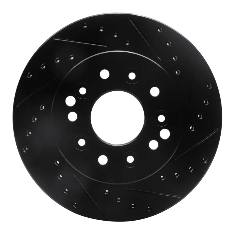 R1 Concepts 633-47008R, R1 63-82 Chevrolet Camaro Front/Rear Right Drilled & Slotted Black Brake Rotor