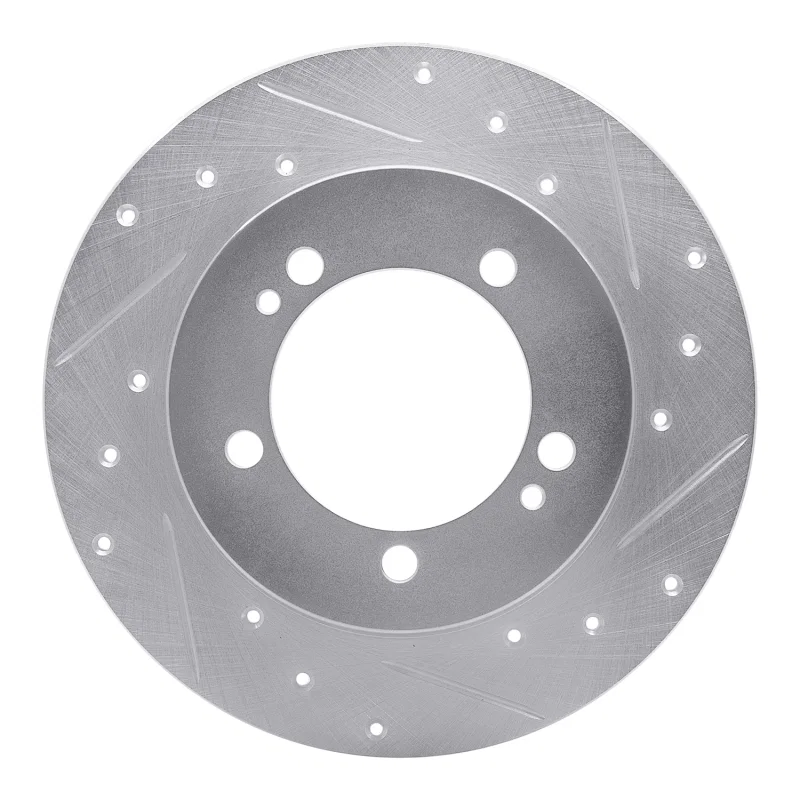 R1 Concepts 631-72012R, R1 90-94 Eagle TALON Rear Right Drilled & Slotted Silver Brake Rotor