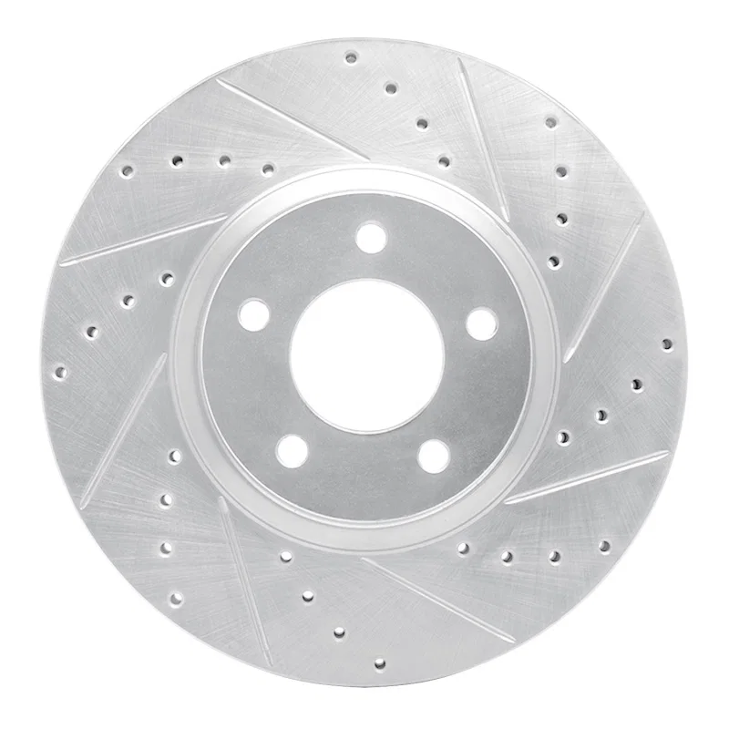 R1 Concepts 631-80018R, R1 88-91 Mazda 929 Front Right Drilled & Slotted Silver Brake Rotor