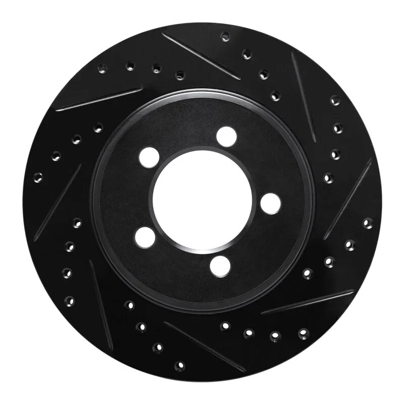 R1 Concepts 633-40002R, R1 65-72 Dodge Dart Front Right Drilled & Slotted Black Brake Rotor