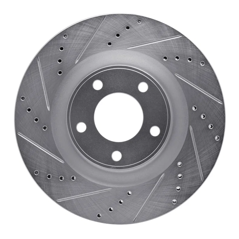 R1 Concepts 631-54089L, R1 07-15 Ford Edge Front Left Drilled & Slotted Silver Brake Rotor