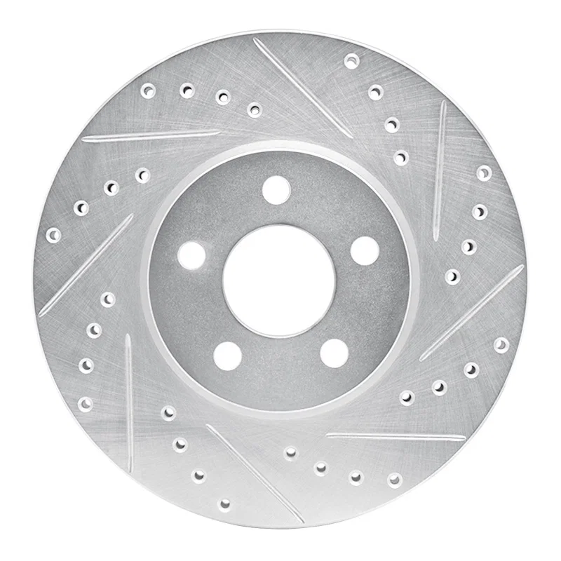 R1 Concepts 631-39012R, R1 01-10 Chrysler PT Cruiser Front Right Drilled & Slotted Silver Brake Rotor
