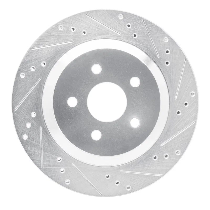 R1 Concepts 631-54087R, R1 04-07 Ford Freestar Rear Right Drilled & Slotted Silver Brake Rotor