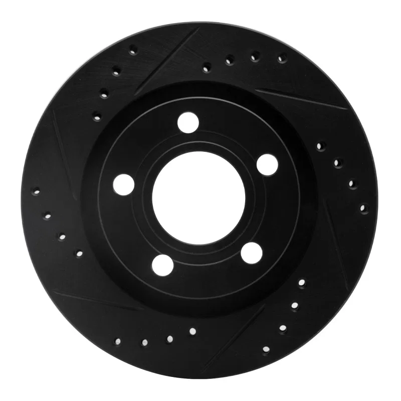 R1 Concepts 633-74023L, R1 99-05 Audi A6 Quattro Rear Left Drilled & Slotted Black Brake Rotor