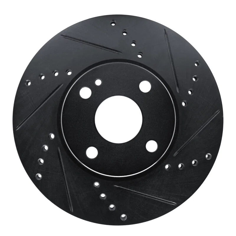 R1 Concepts 633-91003R, R1 16-25 Mazda 2 (Mexico) Front Right Drilled & Slotted Black Brake Rotor