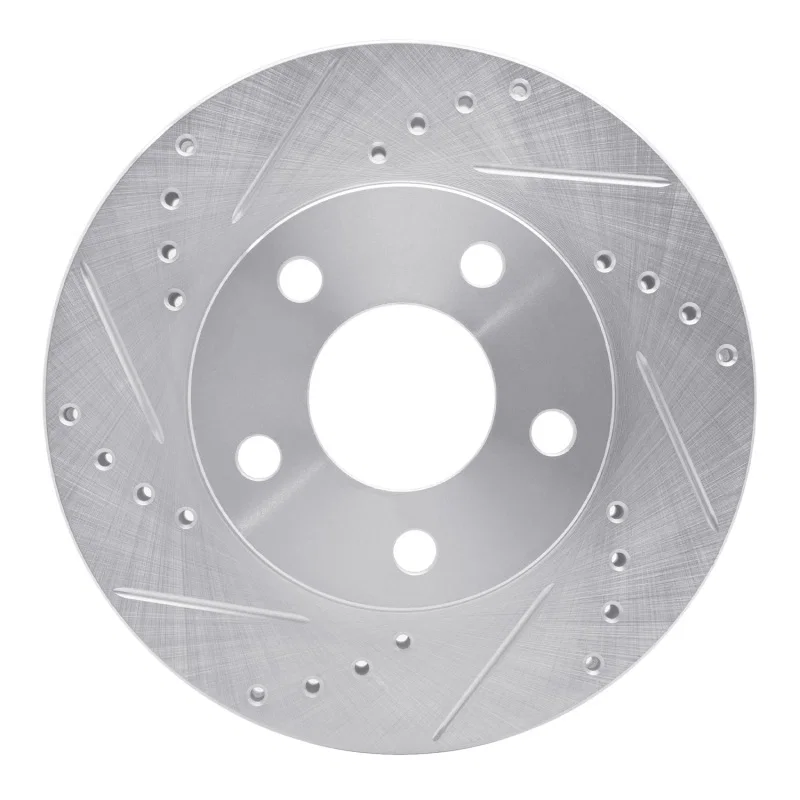 R1 Concepts 631-47026L, R1 90-97 Buick Park Avenue Front Left Drilled & Slotted Silver Brake Rotor