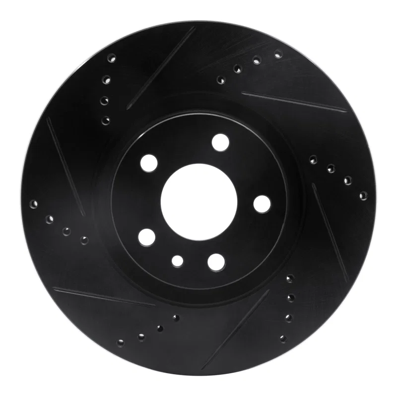 R1 Concepts 633-16006L, R1 91-20 Alfa Romeo 164 Front Left Drilled & Slotted Black Brake Rotor