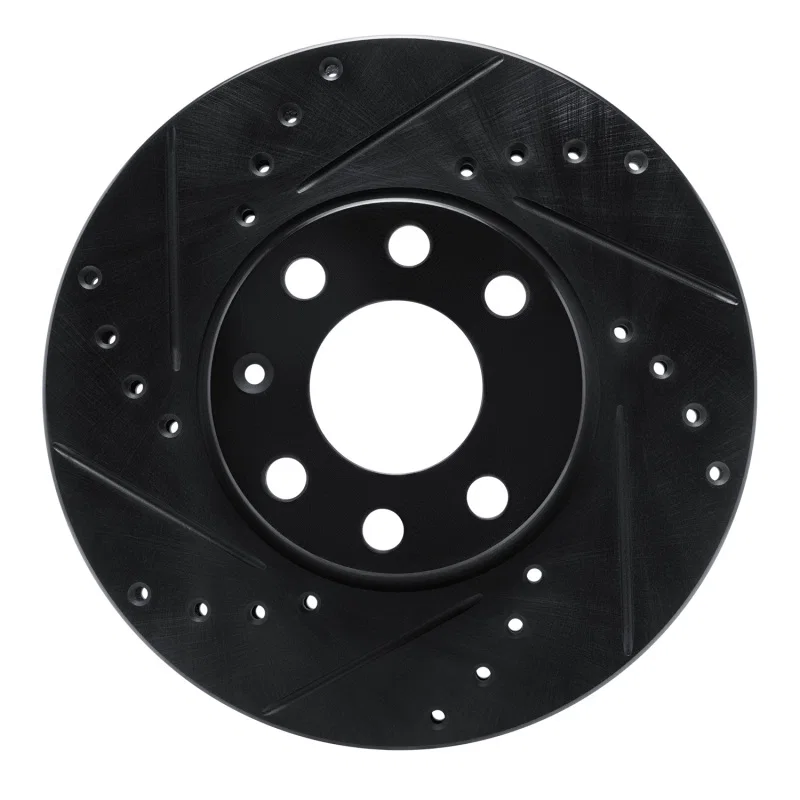 R1 Concepts 633-92001L, R1 00-05 Chevrolet ASTRA (Mexico) Front Left Drilled & Slotted Black Brake Rotor