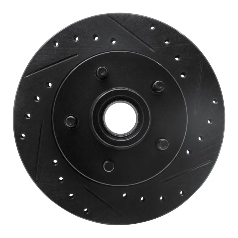 R1 Concepts 633-54122R, R1 86-92 Ford Bronco II Front Right Drilled & Slotted Black Brake Rotor