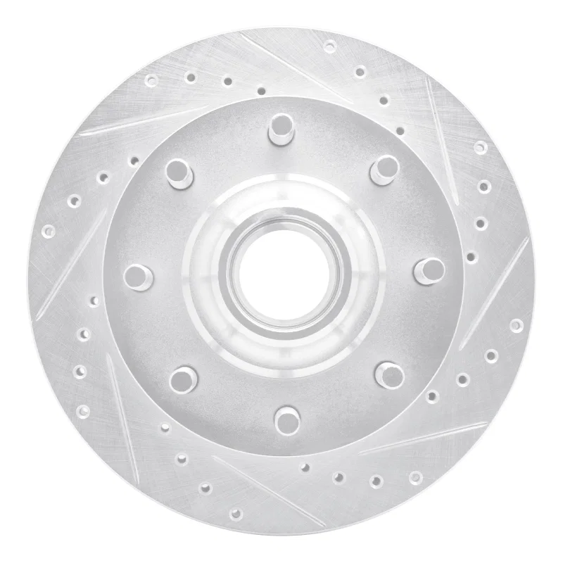 R1 Concepts 631-48004R, R1 71-95 Chevrolet G30 Front Right Drilled & Slotted Silver Brake Rotor