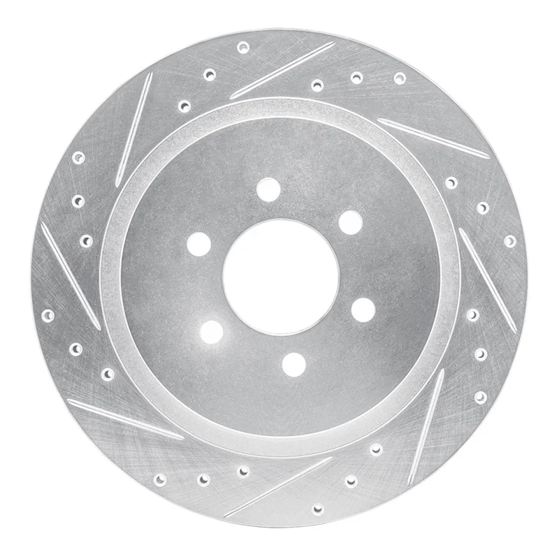 R1 Concepts 631-40014L, R1 92-02 Dodge Viper Rear Left Drilled & Slotted Silver Brake Rotor