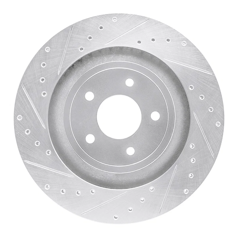 R1 Concepts 631-40025L, R1 08-14 Chrysler 200 Front Left Drilled & Slotted Silver Brake Rotor