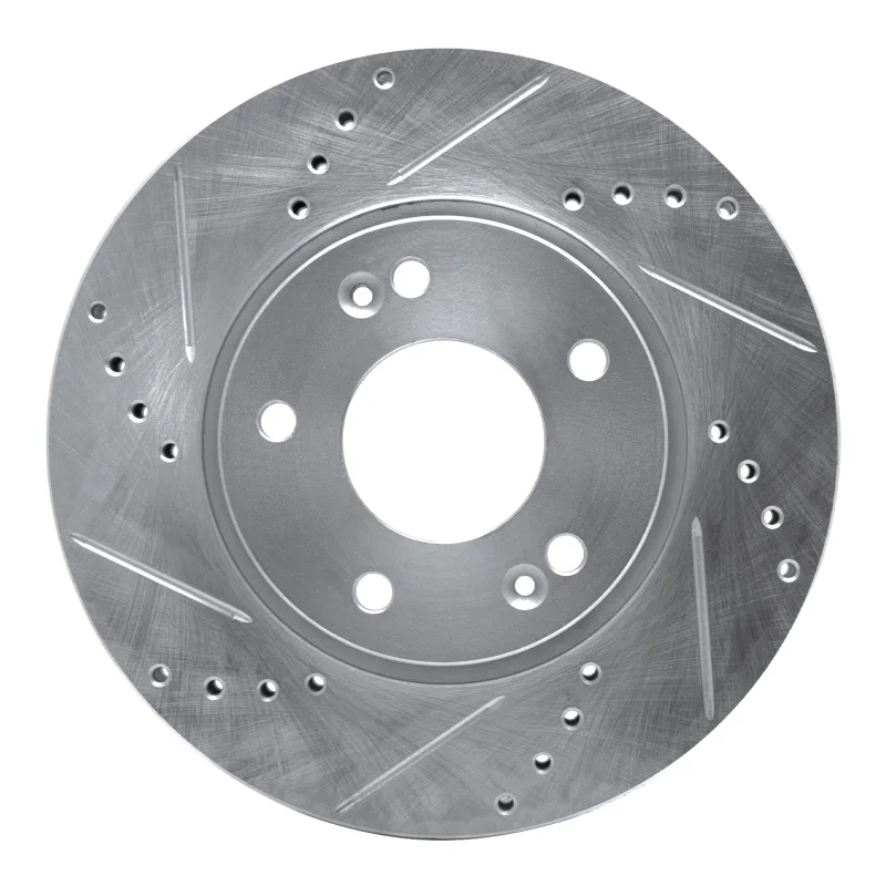 R1 Concepts 631-21011L, R1 10-13 Kia Forte Koup Front Left Drilled & Slotted Silver Brake Rotor