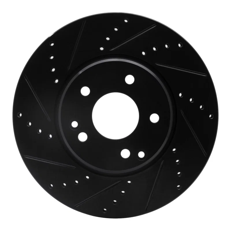 R1 Concepts 633-63048L, R1 96-11 Chrysler Crossfire Front Left Drilled & Slotted Black Brake Rotor