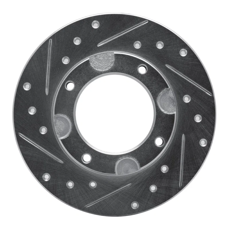 R1 Concepts 631-59002L, R1 76-81 Honda Accord Hatchback Front Left Drilled & Slotted Silver Brake Rotor
