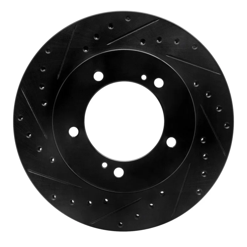 R1 Concepts 633-01012L, R1 96-98 Suzuki Sidekick Front Left Drilled & Slotted Black Brake Rotor
