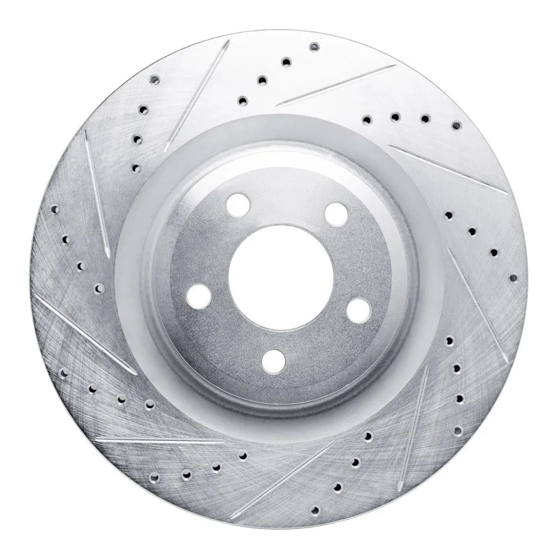 R1 Concepts 631-54279L, R1 20-25 Ford Explorer Front Left Drilled & Slotted Silver Brake Rotor