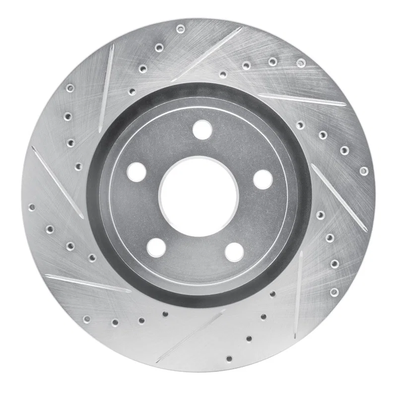 R1 Concepts 631-42007L, R1 11-25 Dodge Durango Front Left Drilled & Slotted Silver Brake Rotor