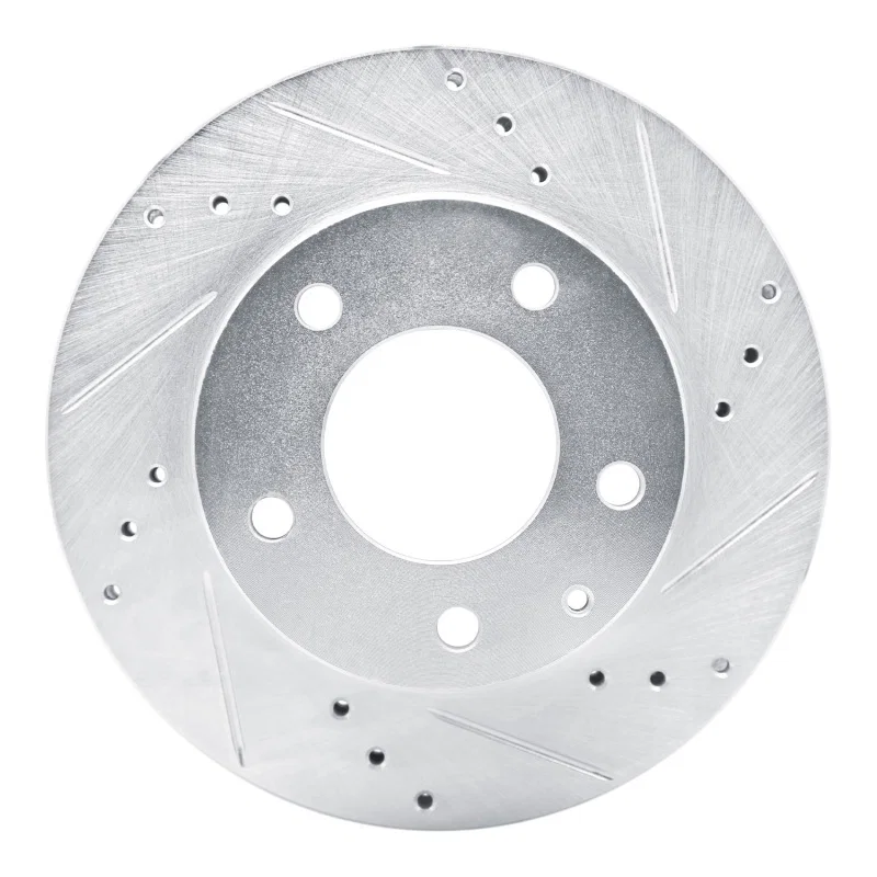 R1 Concepts 631-80059R, R1 92-93 Mazda MPV Front Right Drilled & Slotted Silver Brake Rotor
