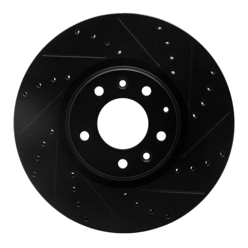 R1 Concepts 633-80045R, R1 06-07 Mazda 6 Front Right Drilled & Slotted Black Brake Rotor