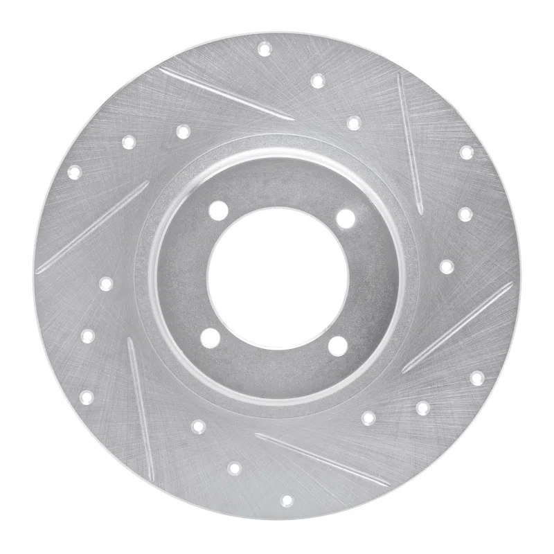R1 Concepts 631-64002R, R1 62-80 MG MGB Front Right Drilled & Slotted Silver Brake Rotor