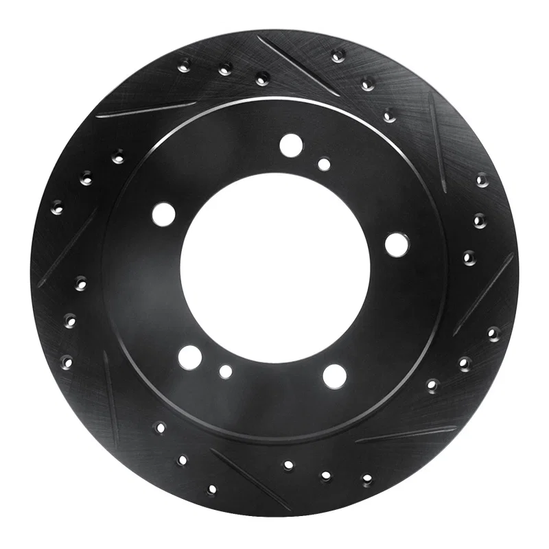 R1 Concepts 633-47059R, R1 91-98 Chevrolet Tracker Front Right Drilled & Slotted Black Brake Rotor