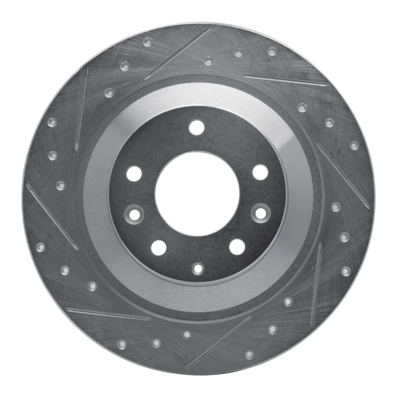 R1 Concepts 631-80046L, R1 06-07 Mazda 6 Rear Left Drilled & Slotted Silver Brake Rotor
