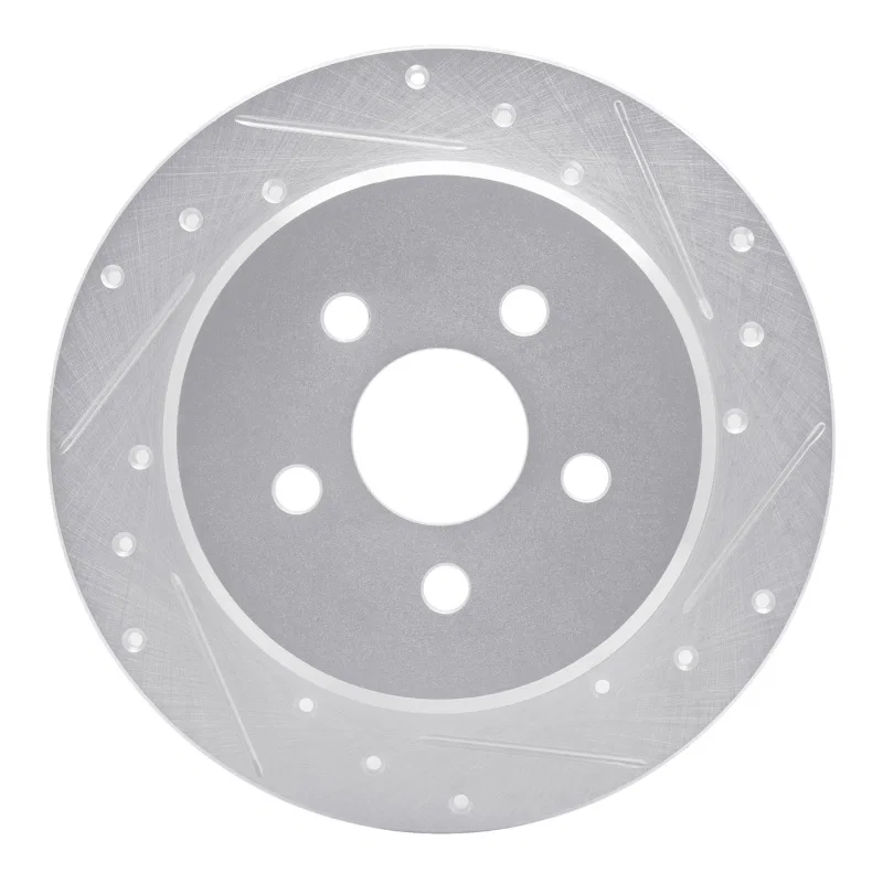 R1 Concepts 631-39008R, R1 95-03 Chrysler PT Cruiser Rear Right Drilled & Slotted Silver Brake Rotor
