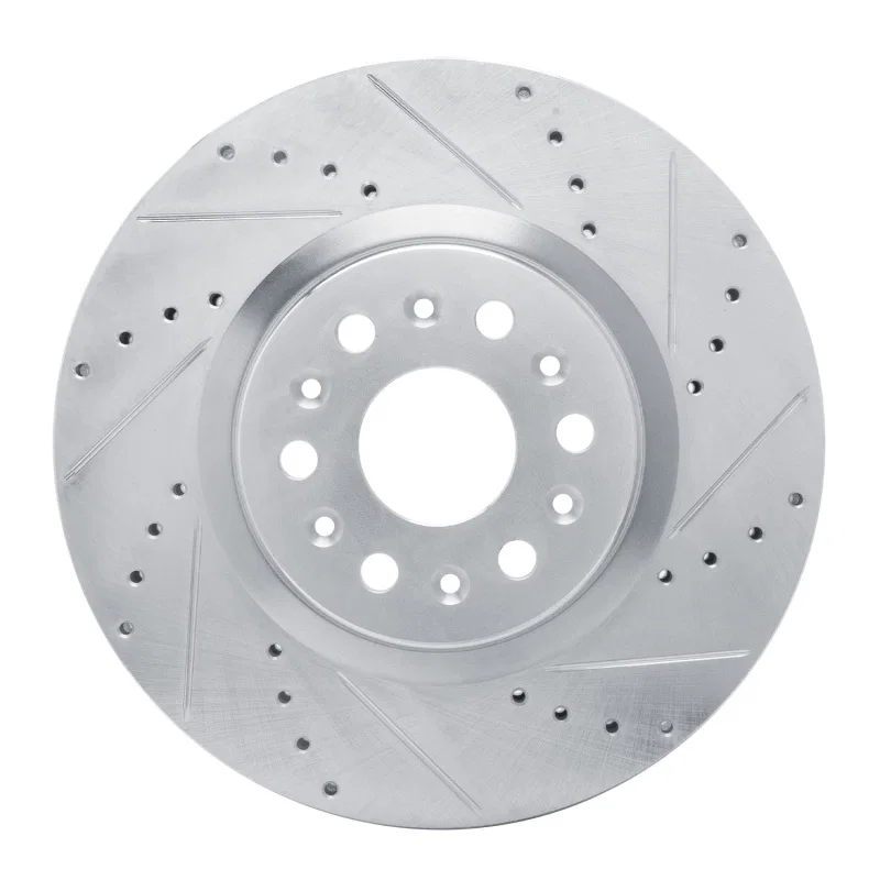 R1 Concepts 631-46047R, R1 17-25 Buick Enclave Front Right Drilled & Slotted Silver Brake Rotor