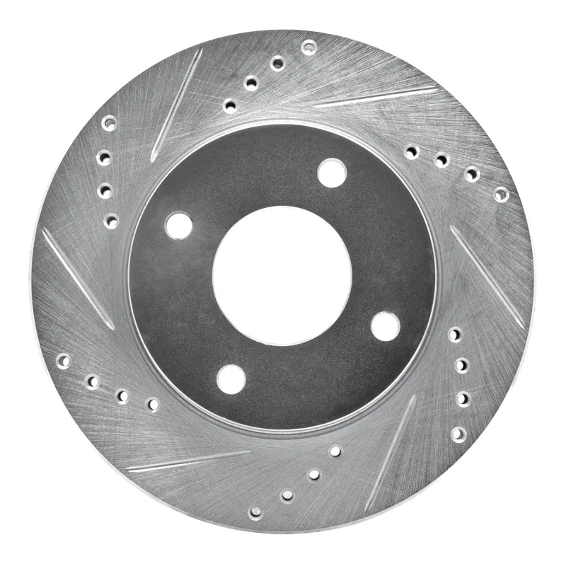 R1 Concepts 631-67062L, R1 07-17 Nissan TIIDA (Mexico) Front Left Drilled & Slotted Silver Brake Rotor
